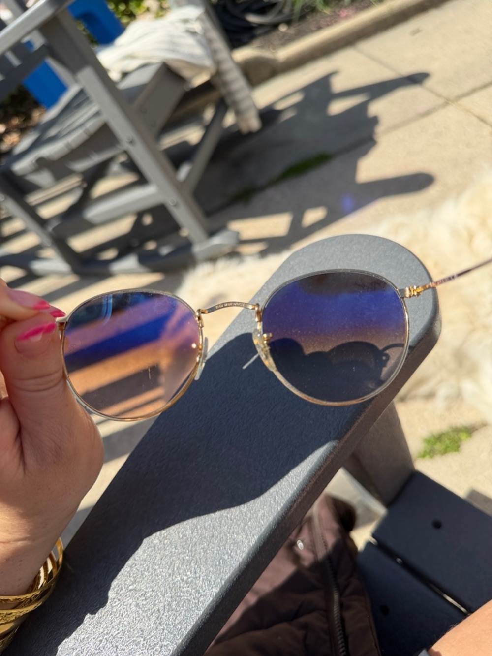 Ray-Ban Women's Round Metal Sunglasses - Gold Frame with Brown Lenses - Picture 3 of 3